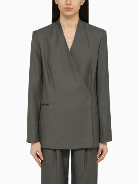 Loulou de Saison Sandyato single-breasted grey viscose blazer