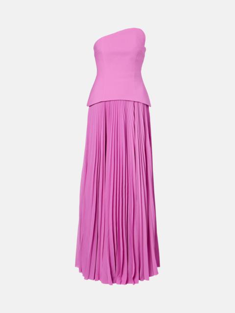 SOLACE LONDON Britt pleated strapless gown