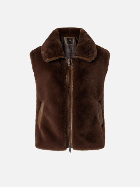 PINKO FAUX FUR GILET WITH ZIP