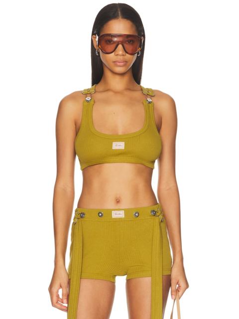 Jean Paul Gaultier Cotton Ribbed Bra Top