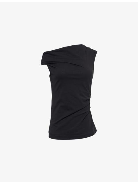Dries Van Noten Draped Sleeveless Cotton-Jersey Top