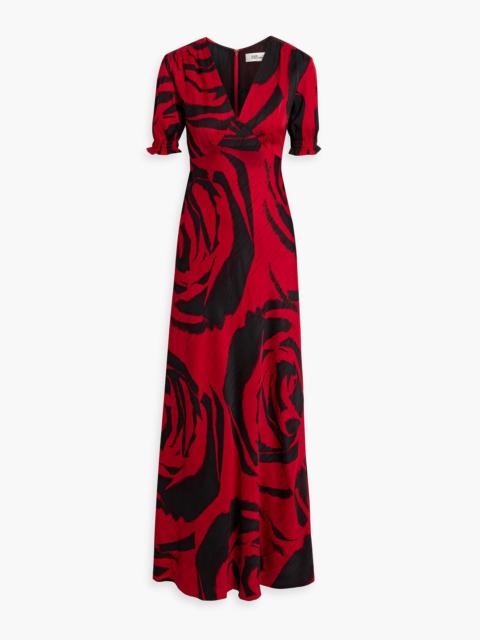 DIANE VON FURSTENBERG Walker printed satin-jacquard maxi dress