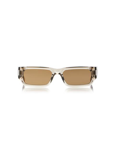 SAINT LAURENT Rectangular-Frame Acetate Sunglasses neutral
