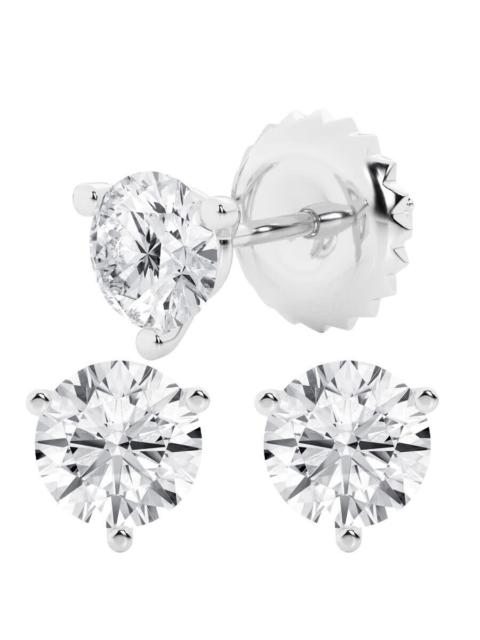 Other Designers Brilliant Diamond 2 Carat Round Cut Lab Grown Diamond Stud Earrings in 14K White Gold, G-H Color, VS