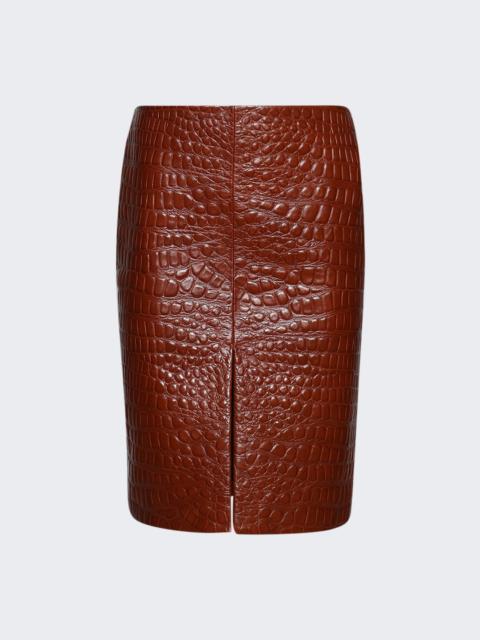 SAINT LAURENT Mini Skirt Rust Brown And Brown