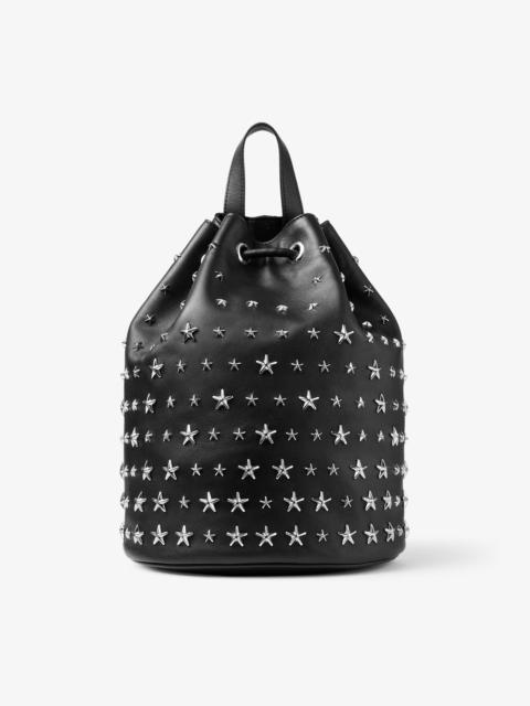 JIMMY CHOO Jimmy Choo noir kei ninomiya Backpack 
Black Nappa Leather Backpack with Metal Multi Star Embellishm