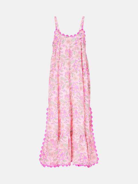 juliet dunn Floral printed cotton maxi dress