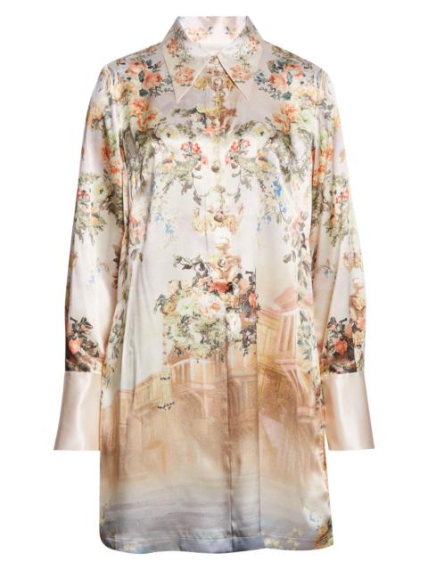 CAMILLA Camilla Twilight in Istanbul Long Sleeve Silk Satin Shirtdress at Nordstrom