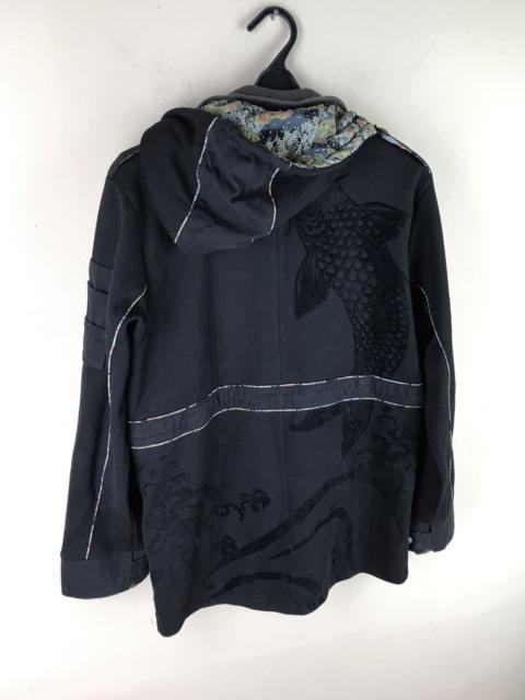 Japanese Brand - SUKAJAN KOI FISH PRINTED TACTICAL MILITARY PARKA HOODIE