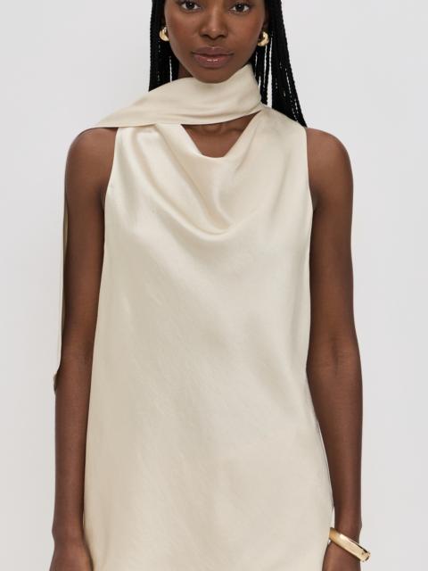 Vince Fluid Satin Scarf Top