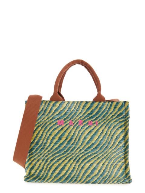 Marni Marni Small Logo Basket Bag in 00V44 Garden Green at Nordstrom