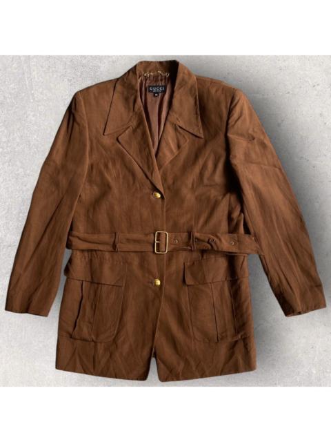 GUCCI Fall 1994-1995 Silk Brown Belt Blazer