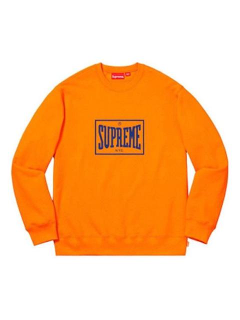 Supreme SS19 Warm Up Crewneck Orange logo SUP-SS19-415