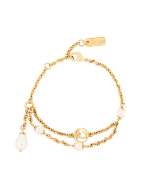Chloé Chloe Women The Chloé Classy Brass And Glass Pearl Bracelet