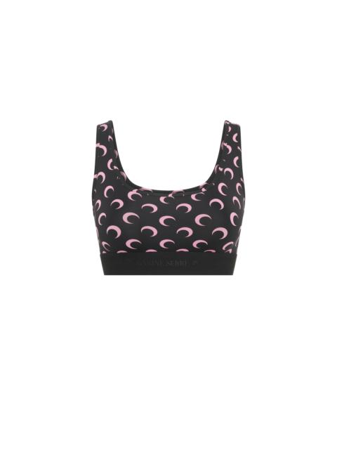 Marine Serre MOON PRINTED JERSEY SPORTS BRA