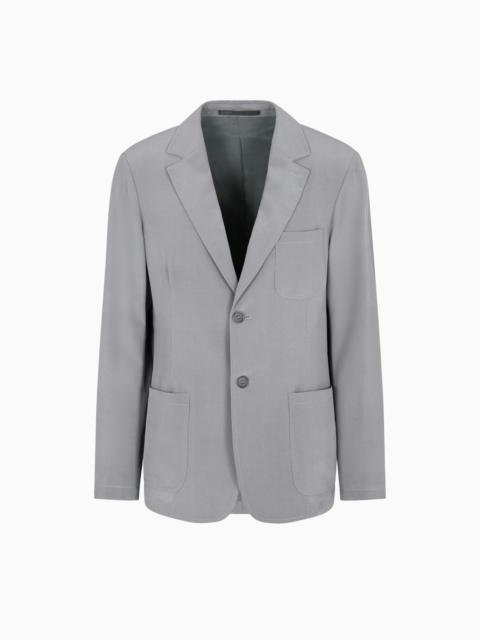 GIORGIO ARMANI SILK CRÊPE SINGLE-BREASTED JACKET