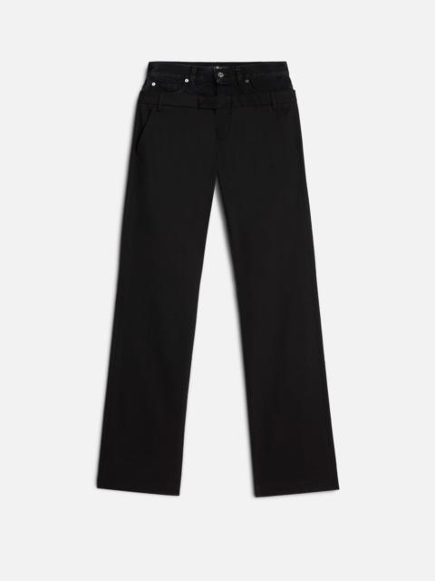 7 For All Mankind Double Waist Trouser in Black