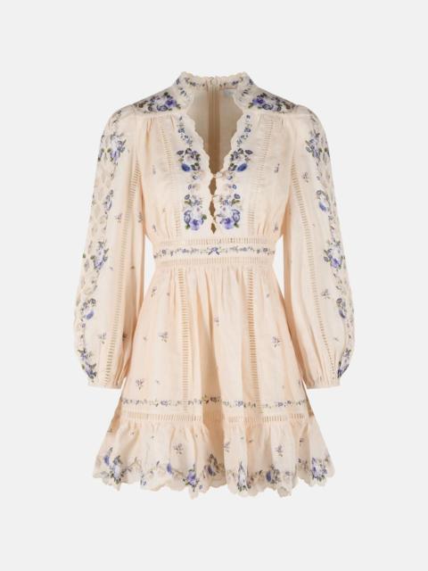 Zimmermann 'PATIENCE' PEACH LINEN DRESS