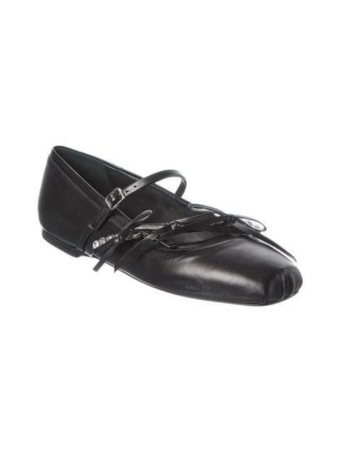 JIMMY CHOO Jimmy Choo Loli Leather Ballerina Flat