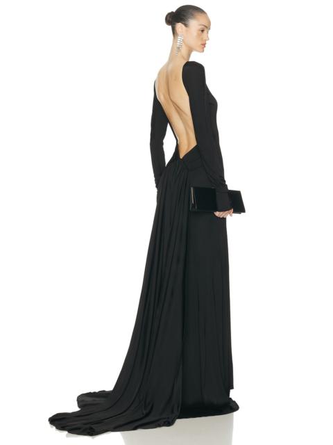David Koma Open Back Long Sleeve Gown