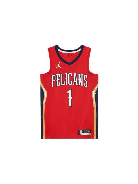 Nike Nike Williamson Pelicans Statement Edition Jersey Red/Black/Gold