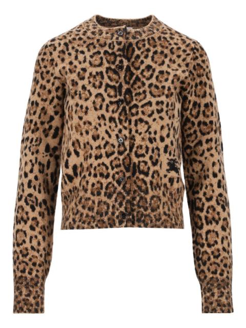 Burberry Burberry Women Animal Print Wool And Cashmere Cardigan
