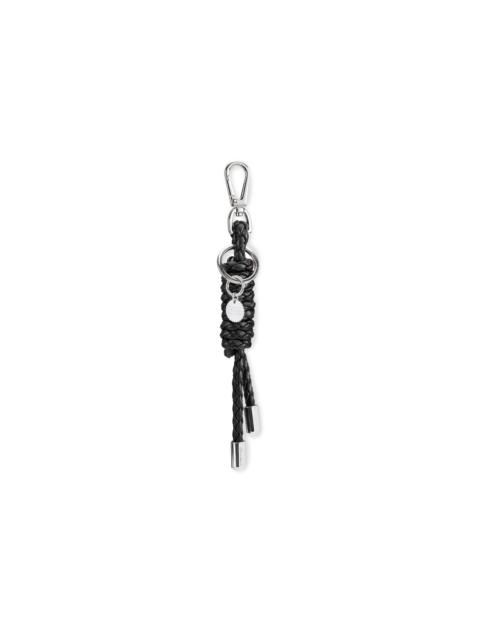 Santoni Black leather knot charm