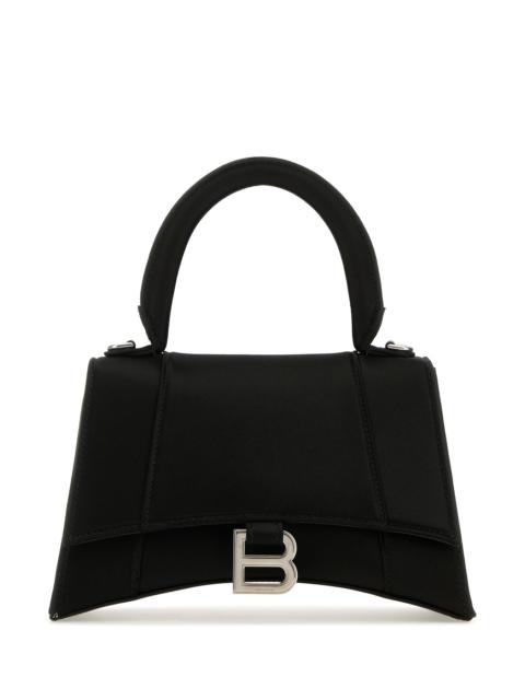 BALENCIAGA Black satin small Hourglass handbag