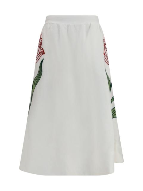 FARM RIO Farm Rio Floral Embroidered Skirt Off White