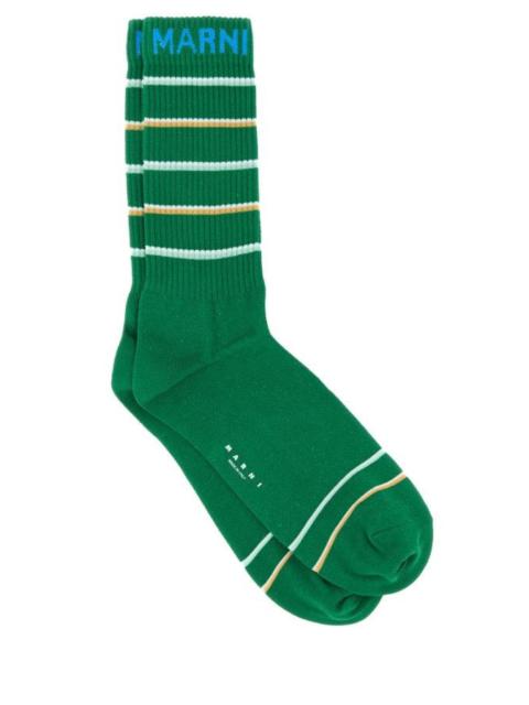 Marni Man Green Cotton Blend Socks