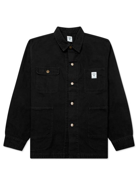 South2 West8 COTTON CANVAS COVERALL - BLACK