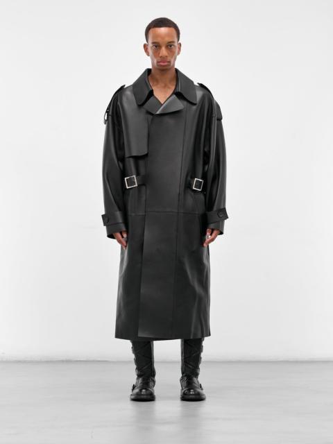 DSQUARED2 Black Sheep Leather Trench Coat