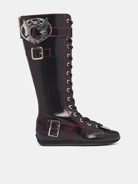 Chopova Lowena Black Leather Stefanie High Boots