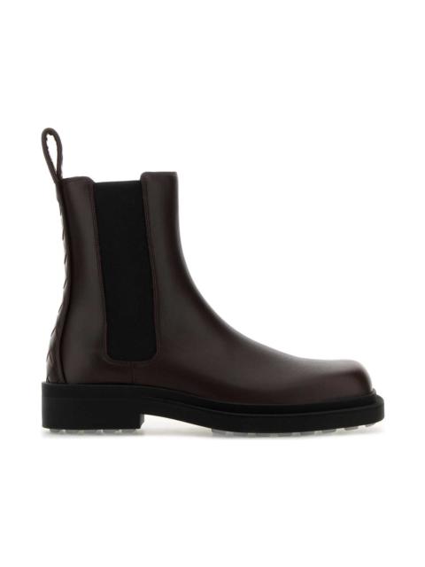 Bottega Veneta Dark Brown Leather Chelsea Ben Ankle Boots