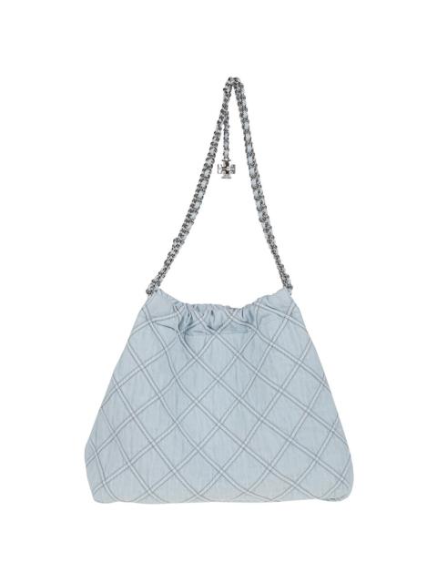Other Designers Tory Burch Fleming Denim Hobo Bag