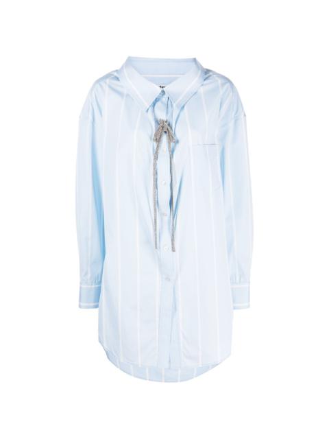 Alexander Wang crystal-embellished striped cotton shirt