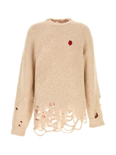 doublet Melange pastel pink cotton sweater