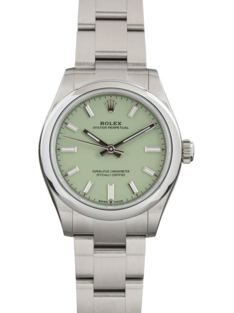 ROLEX Pre-Owned Rolex Oyster Perpetual 31 Pistachio Dial Ref 277200