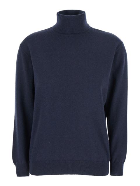 Brunello Cucinelli Brunello Cucinelli Women Blue Turtleneck Sweater In Cashmere Woman