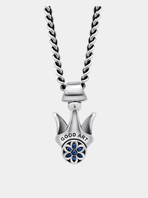 Iron Heart BTN-10-SAP GOOD ART HLYWD Model 10 Button - Sterling Silver with Sapphires