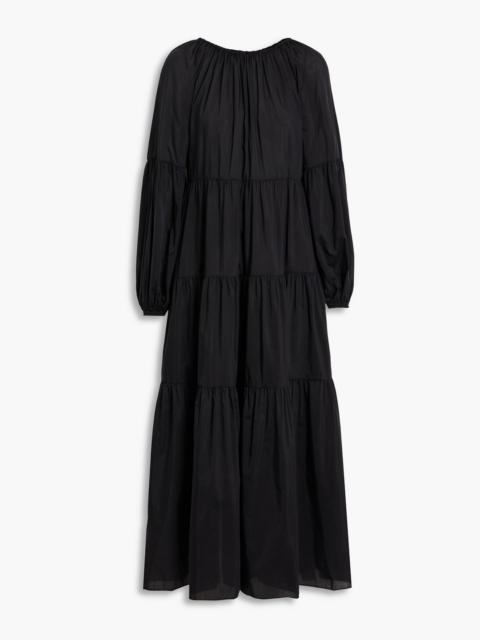 MATTEAU Tiered cotton and silk-blend voile maxi dress