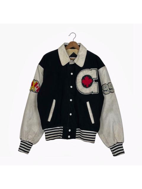 Other Designers Other - Vintage Pelle Cuir Canada Leather Varsity Jacket