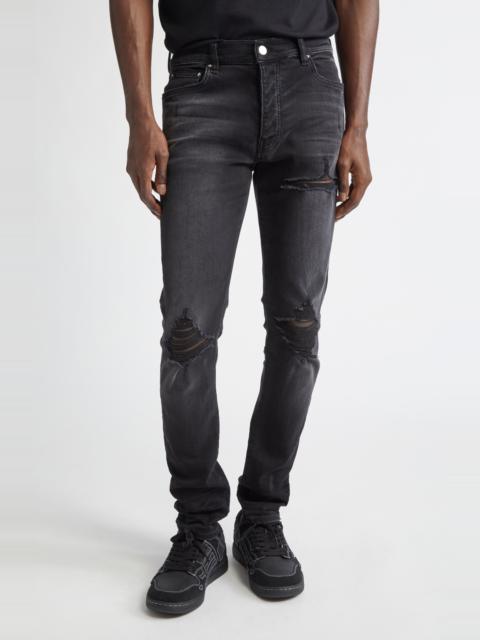 AMIRI AMIRI MX1 Ripped Skinny Jeans in Vintage Black at Nordstrom