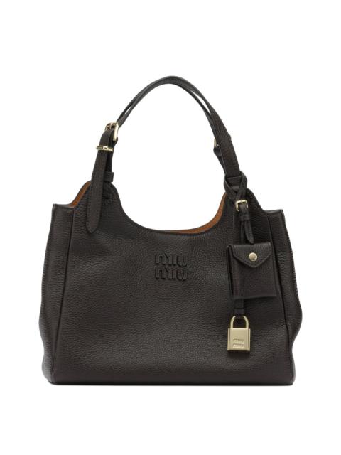 Miu Miu Miu Miu Leather Shoulder Bag With Logo