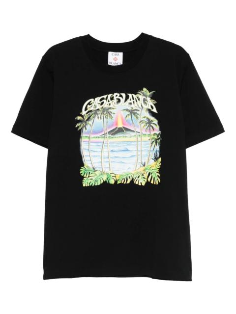 CASABLANCA Casablanca Palm-tree Tropical Print T-shirt