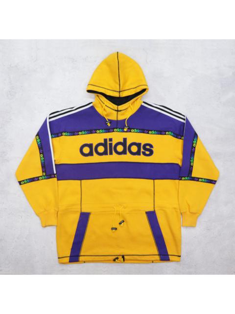 adidas Vintage 90s ADIDAS Descente Japan Big Logo Multi Color Block Sweatshirt Sweater Hoodie Made In Japan