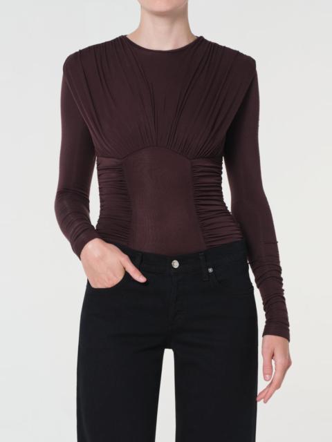 AGOLDE ABBI BODYSUIT IN ROOT