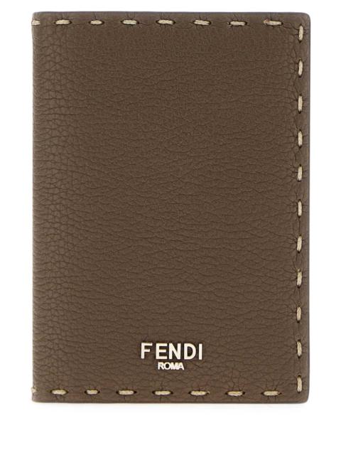 FENDI Fendi Men Mud Leather Card Holder