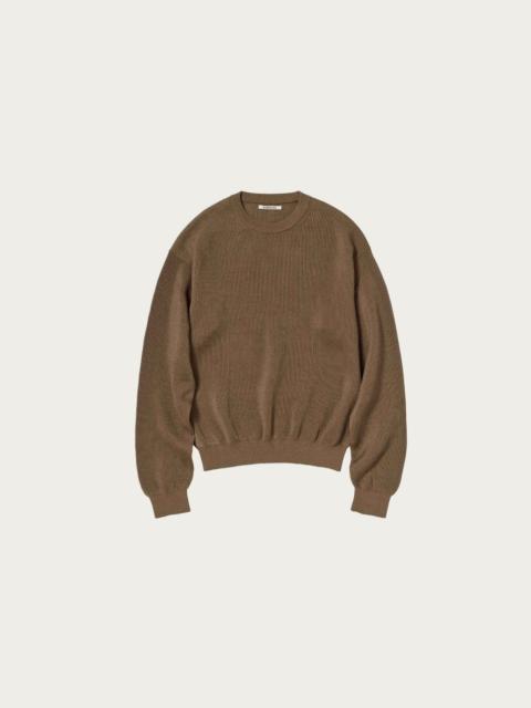 AURALEE Flay Yarn Rib Knit P/O - Light Brown