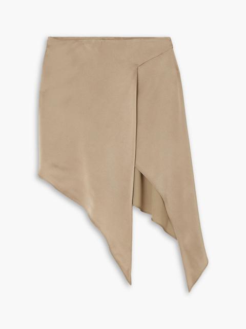 Stella McCartney Asymmetric draped stretch-satin mini skirt